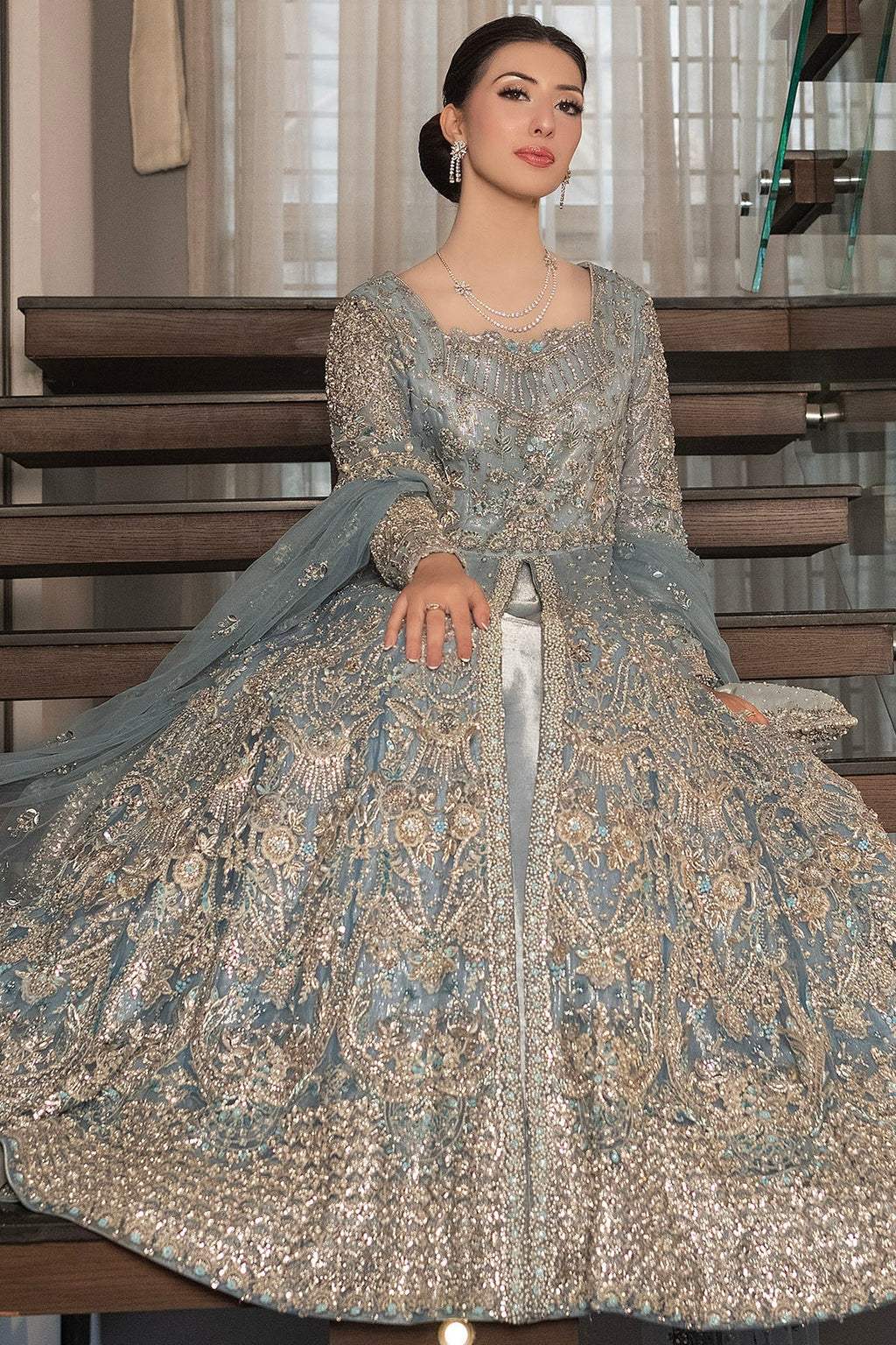 Motifz | Couture Wedding Wear | 0091-SERENFIPITY HAND EMBELLISHED SILK NET STITCHED