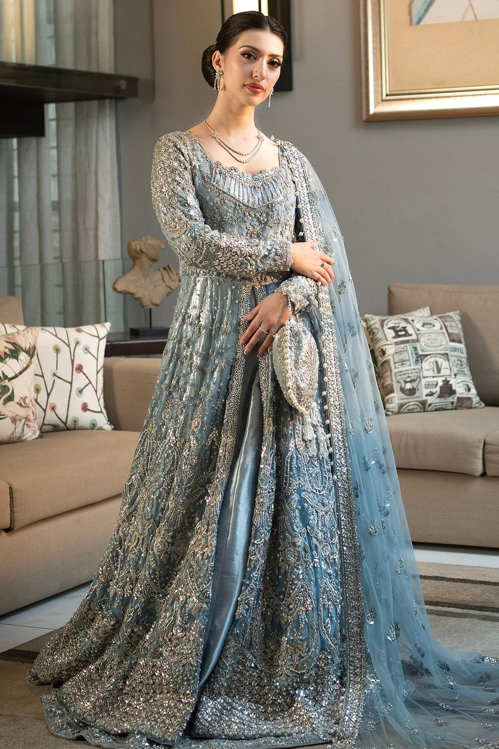 Motifz | Couture Wedding Wear | 0091-SERENFIPITY HAND EMBELLISHED SILK NET STITCHED