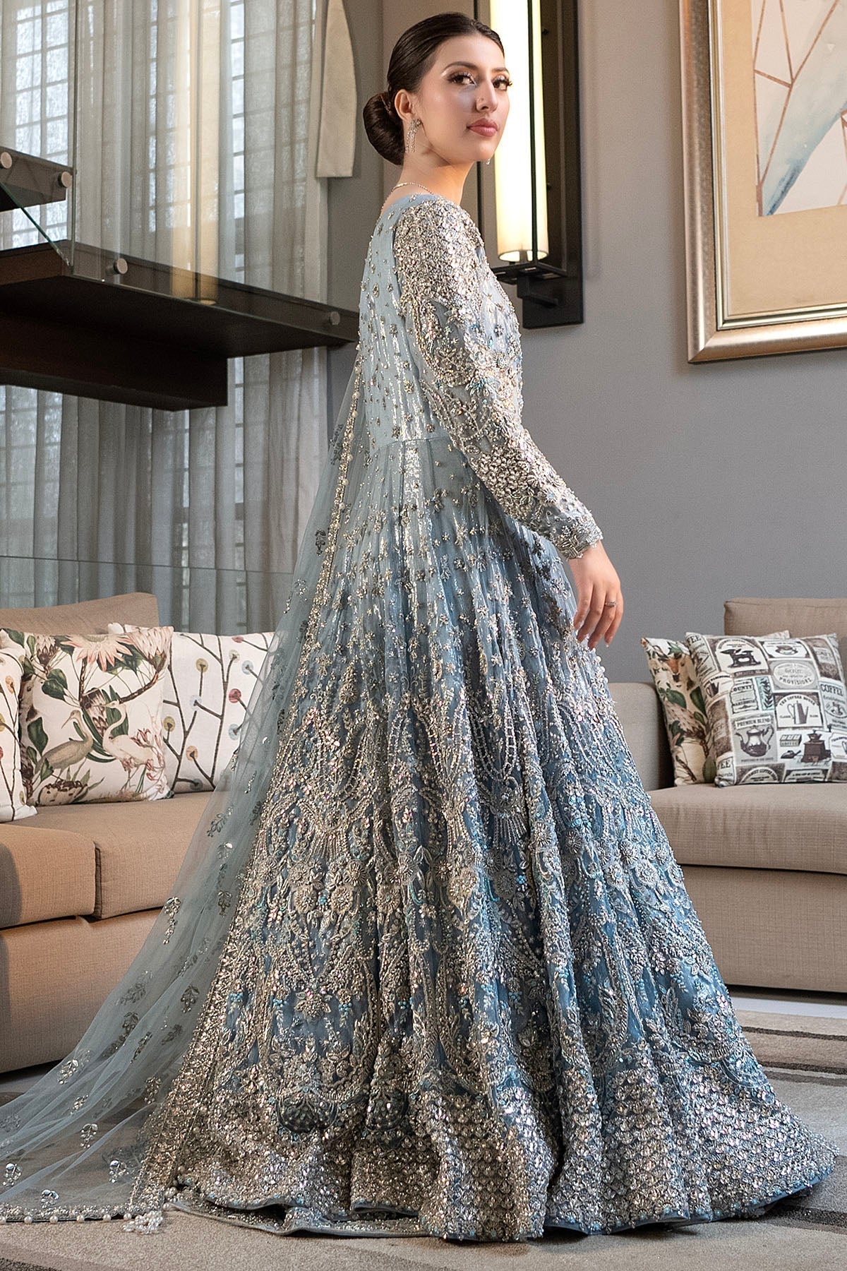 Motifz | Couture Wedding Wear | 0091-SERENFIPITY HAND EMBELLISHED SILK NET STITCHED