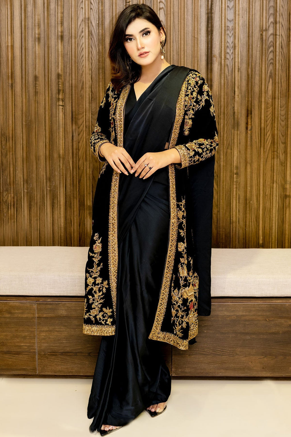 Motifz | Couture Camila | 0099-BLACK-JEWEL HAND EMBELLISHED SILK STITCHED