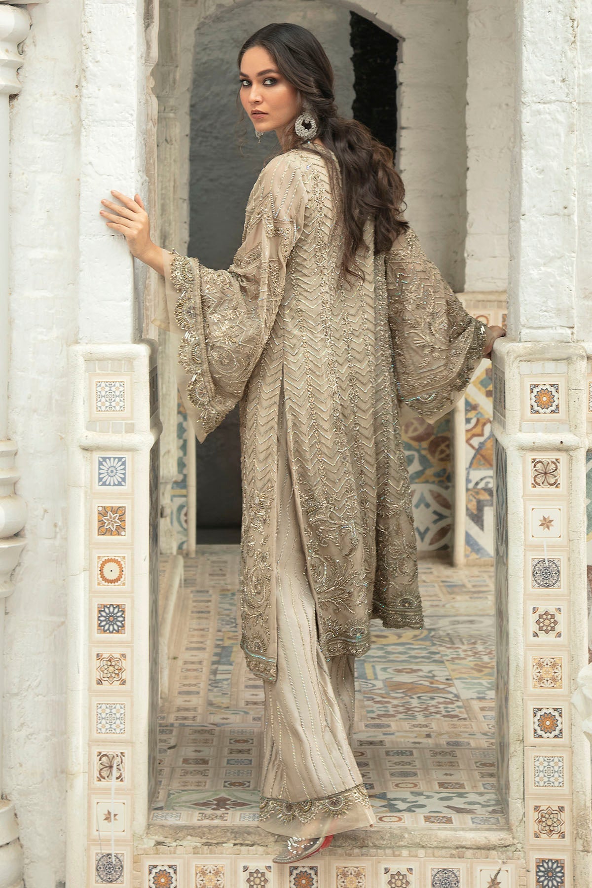 Motifz | Couture Wedding Wear | 0107-MYSTIC HAND EMBELLISHED CHIFFON STITCHED