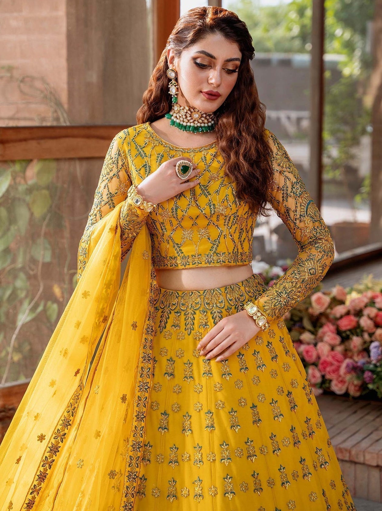 Akbar Aslam Mastani Embroidered Net 3Pc Suit - SHEHERNAZ - Riwayat-e-khas