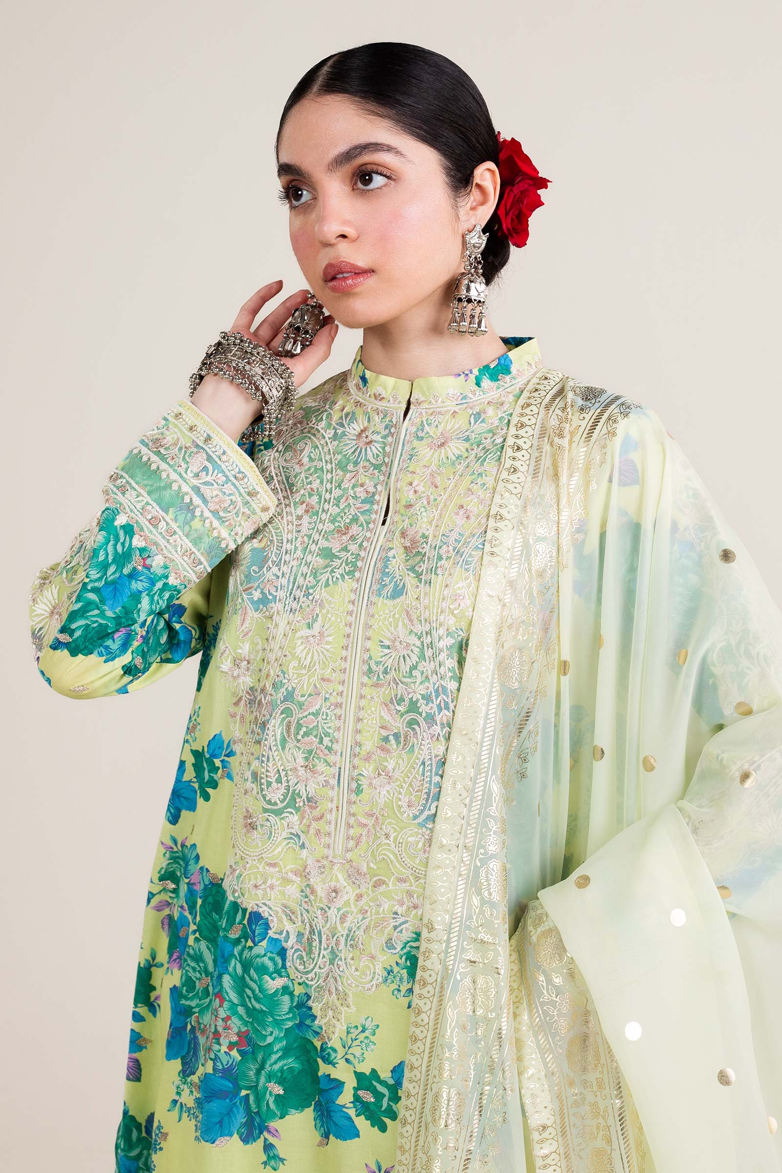 Zara Shahjahan | Stitched Lawn 24 | SL-PHOOL KARI-13A