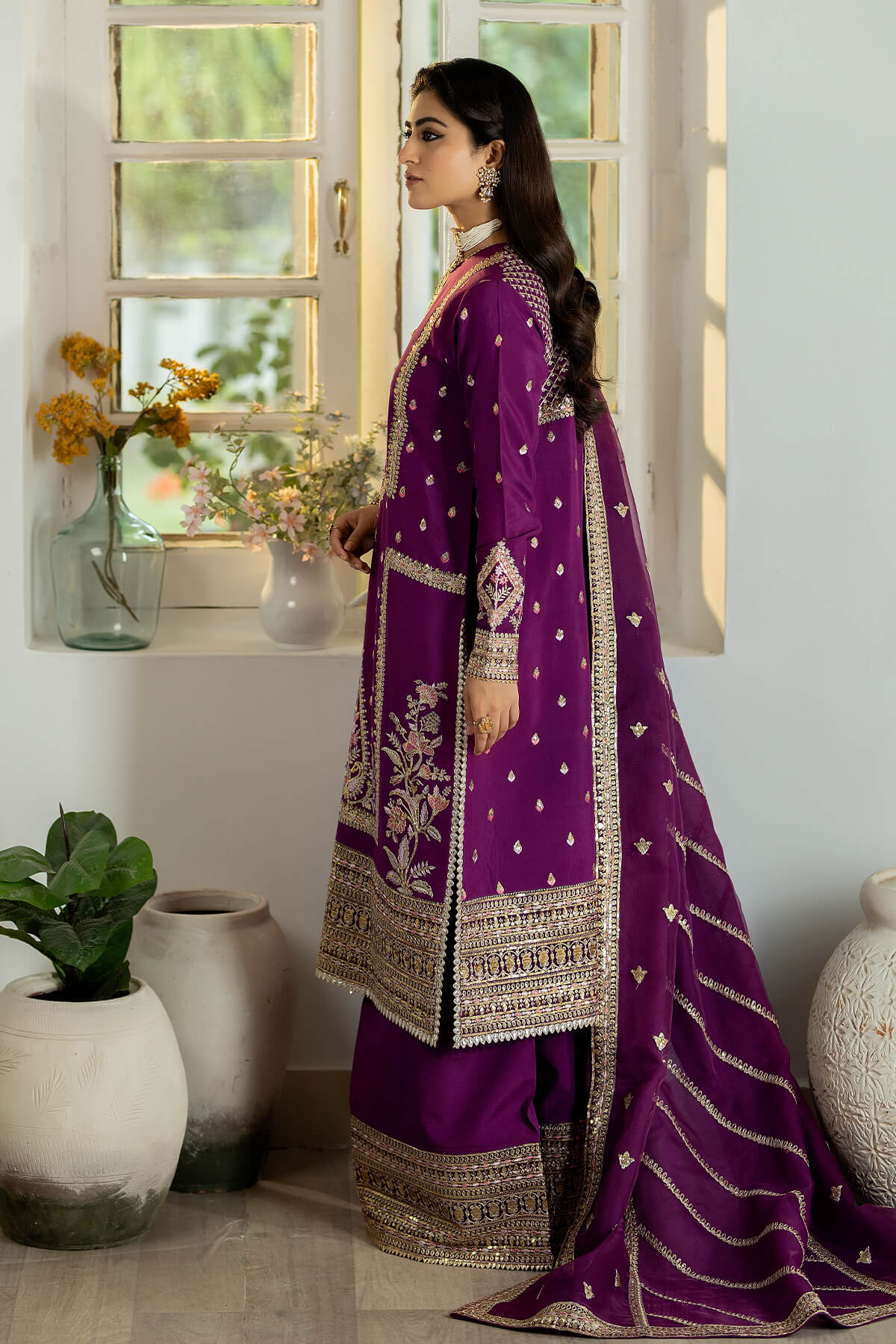 Jahaa'n Ara by Serene Embroidered Raw Silk Suit SRS-02 - Riwayat-e-khas