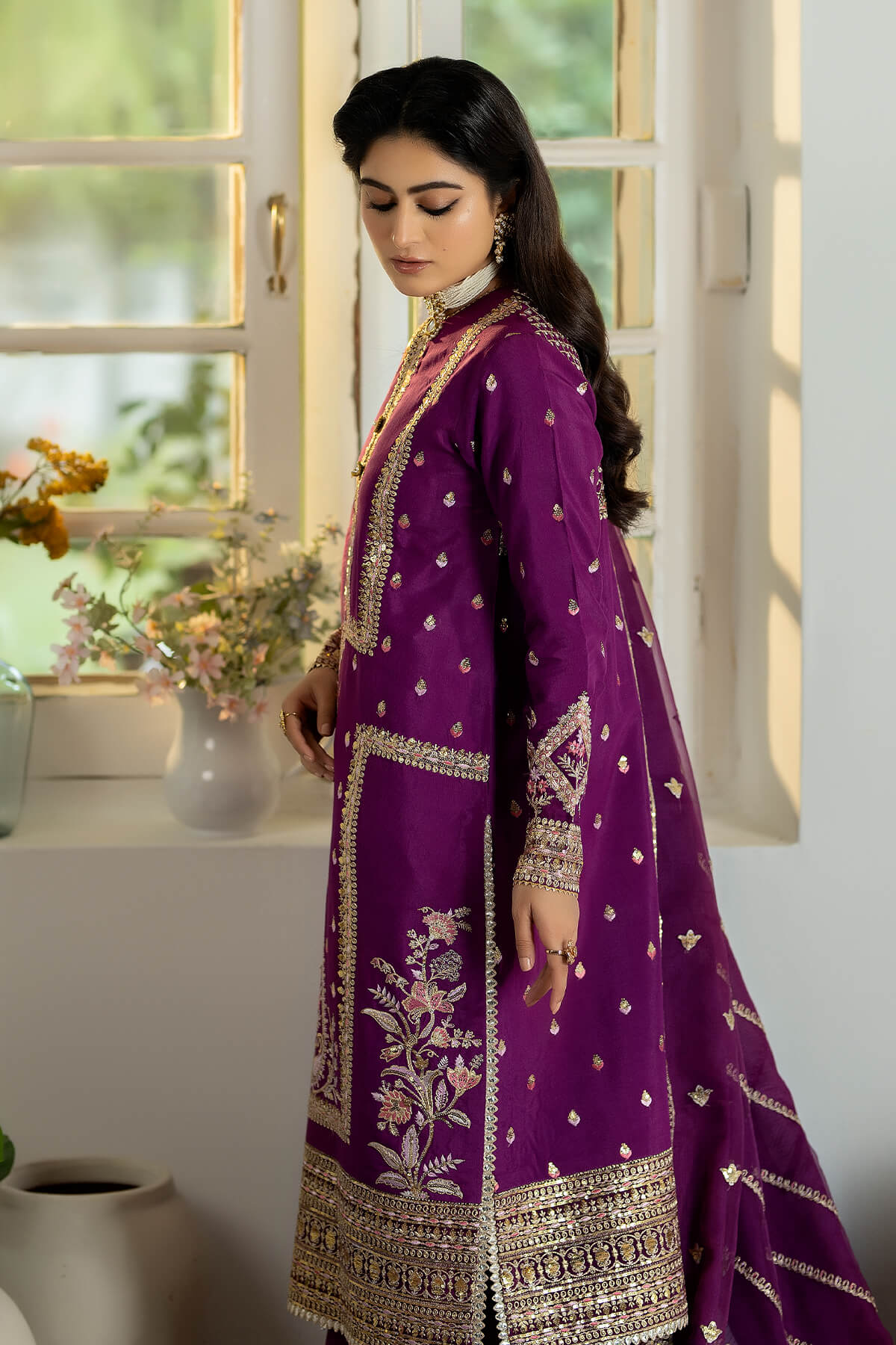 Jahaa'n Ara by Serene Embroidered Raw Silk Suit SRS-02 - Riwayat-e-khas