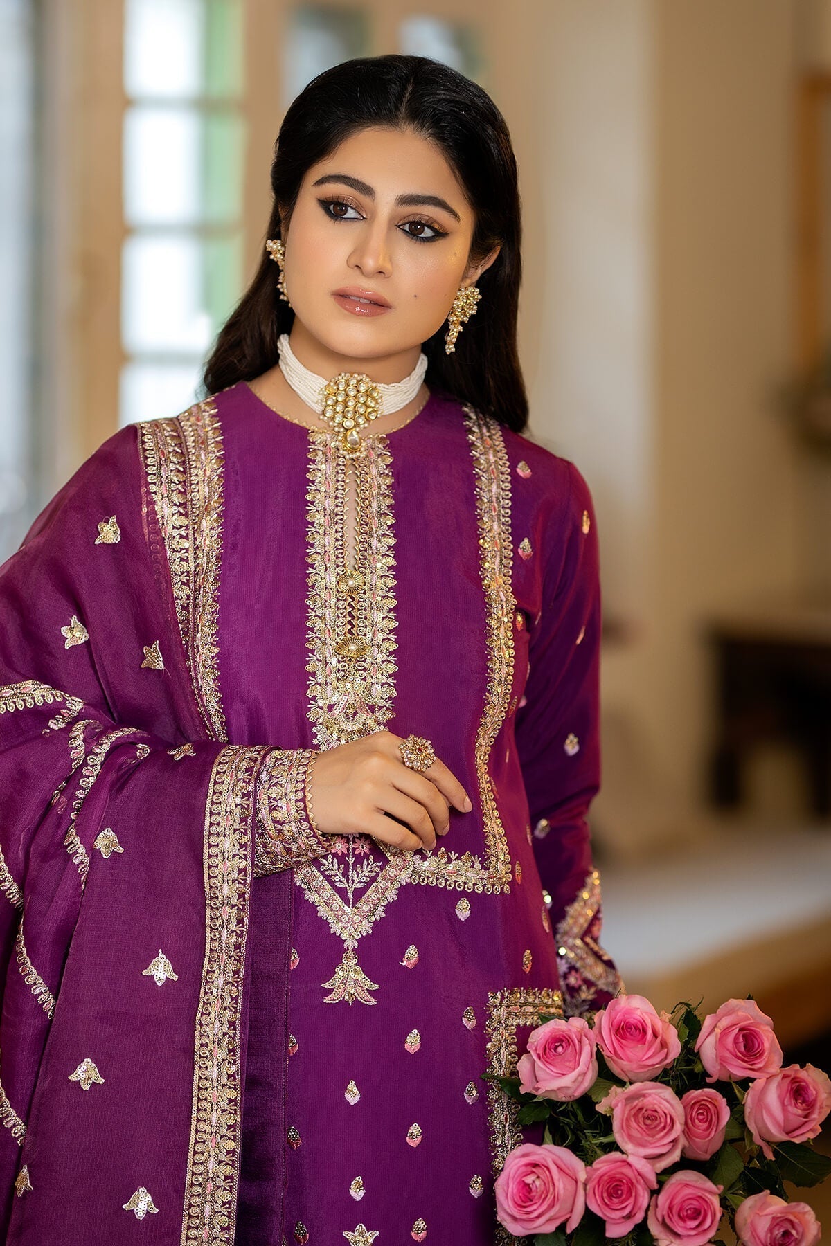 Jahaa'n Ara by Serene Embroidered Raw Silk Suit SRS-02 - Riwayat-e-khas