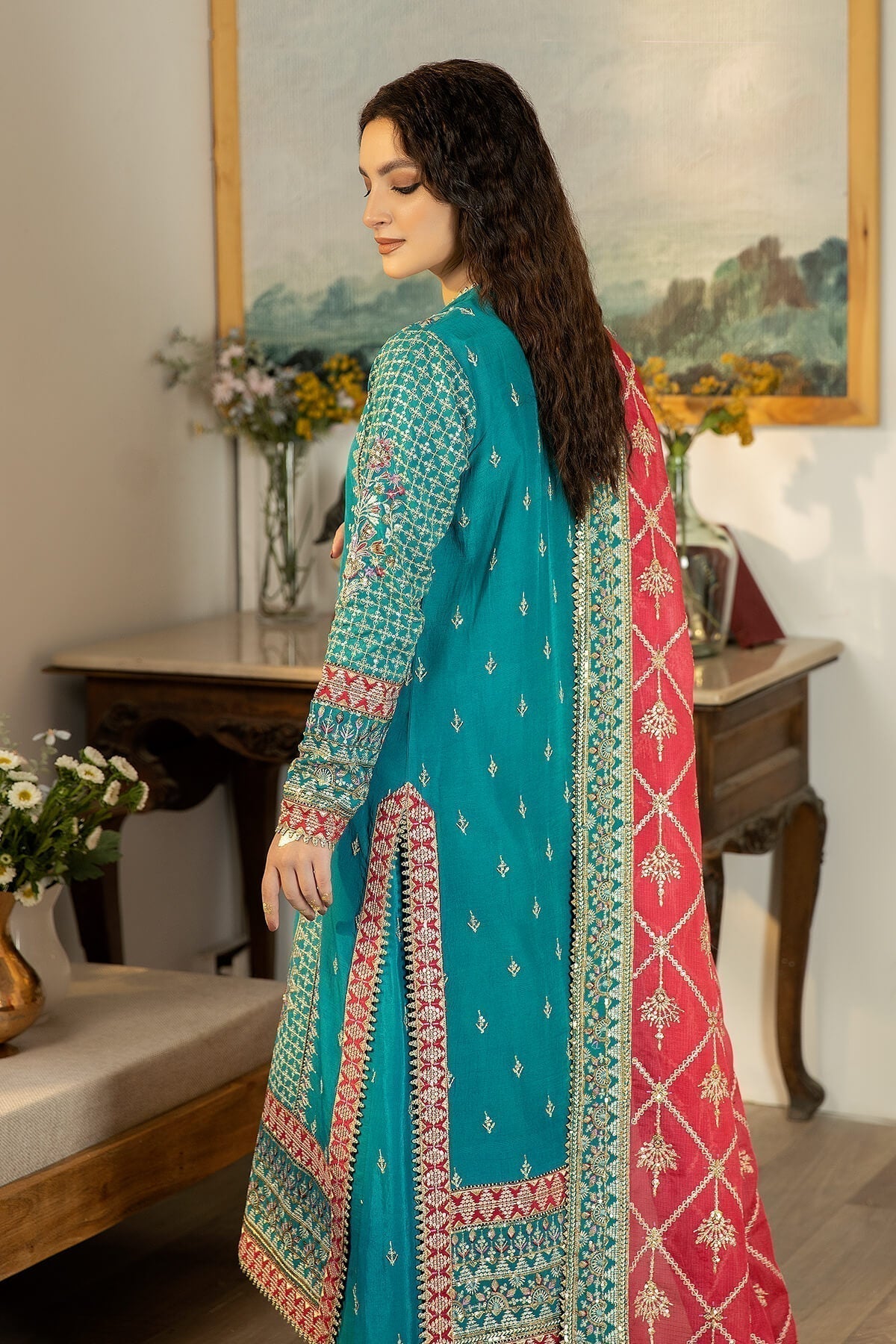 Jahaa'n Ara by Serene Embroidered Raw Silk Suit SRS-03 - Riwayat-e-khas