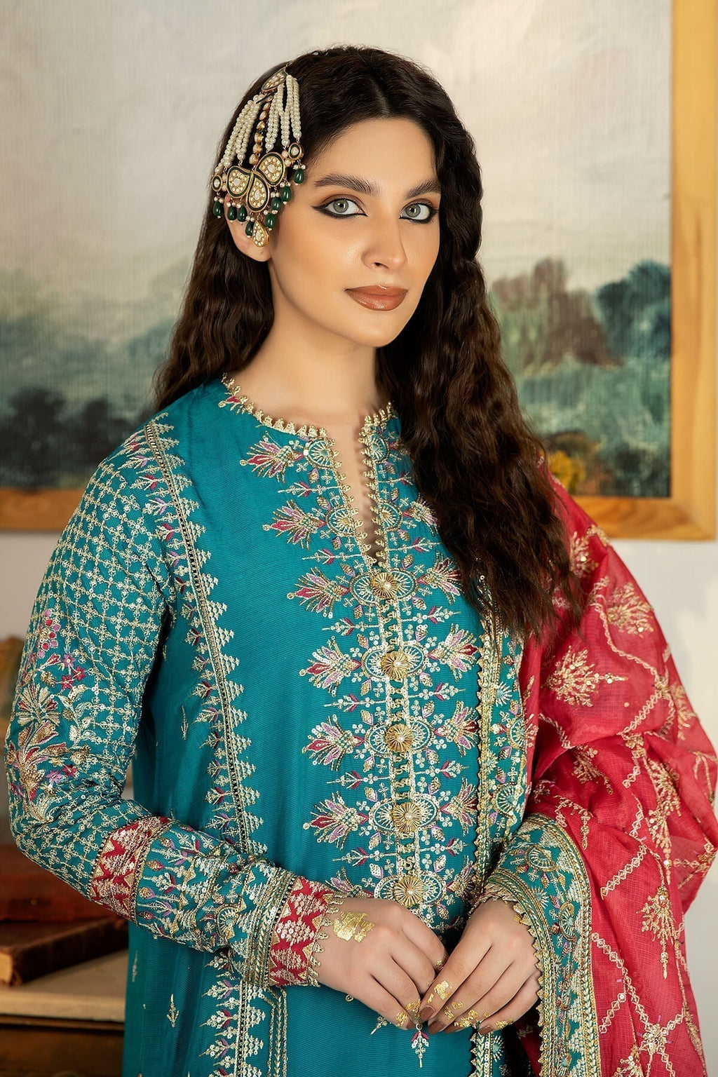 Jahaa'n Ara by Serene Embroidered Raw Silk Suit SRS-03 - Riwayat-e-khas