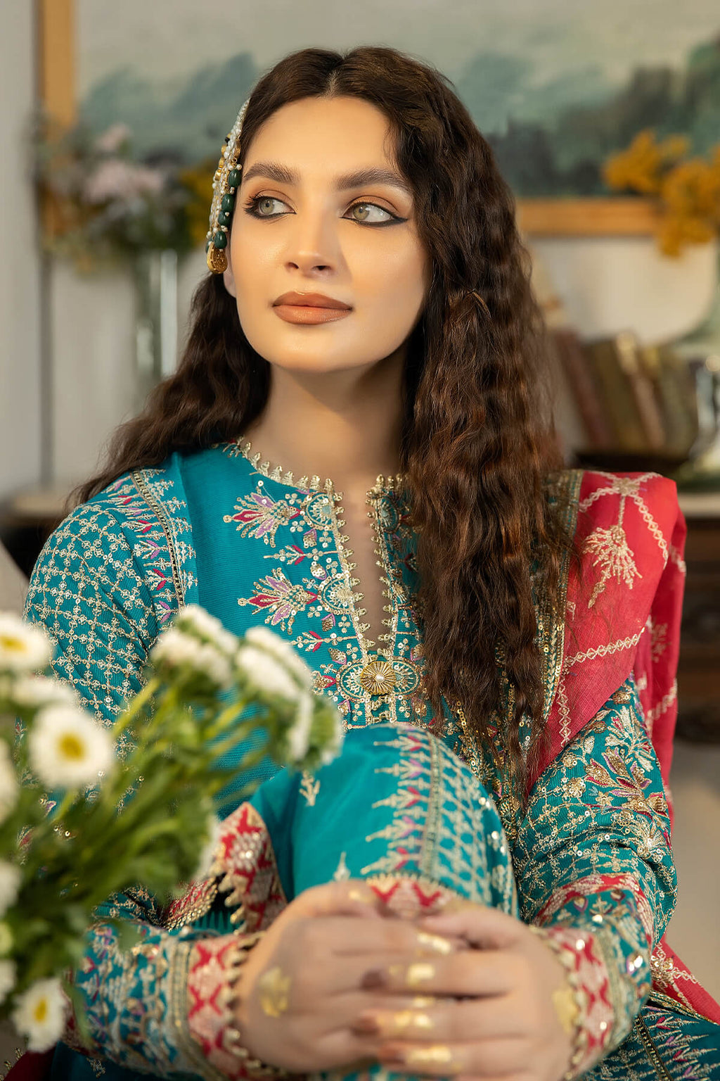 Jahaa'n Ara by Serene Embroidered Raw Silk Suit SRS-03 - Riwayat-e-khas