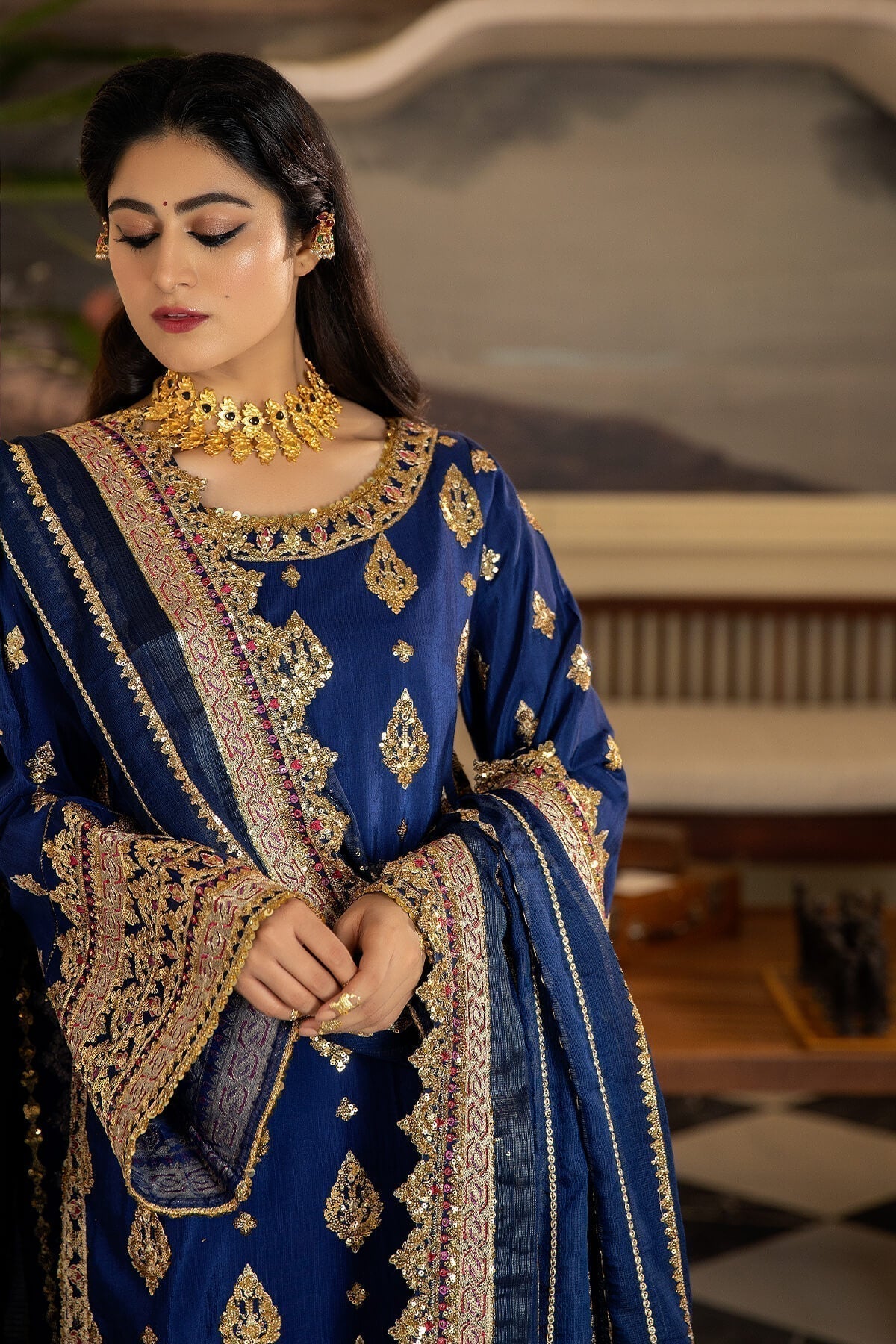 Jahaa'n Ara by Serene Embroidered Raw Silk Suit SRS-07 - Riwayat-e-khas