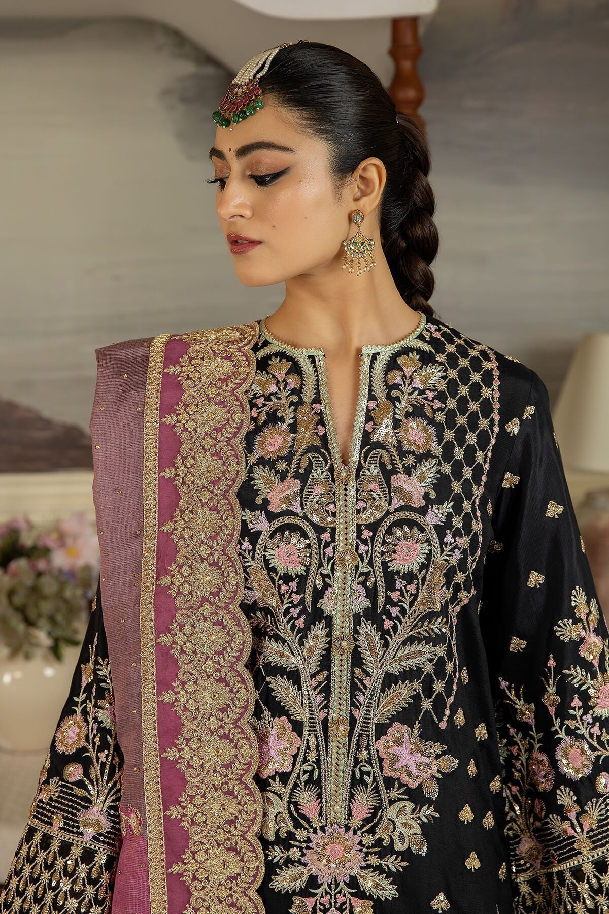 Jahaa'n Ara by Serene Embroidered Raw Silk Suit SRS-08 - Riwayat-e-khas