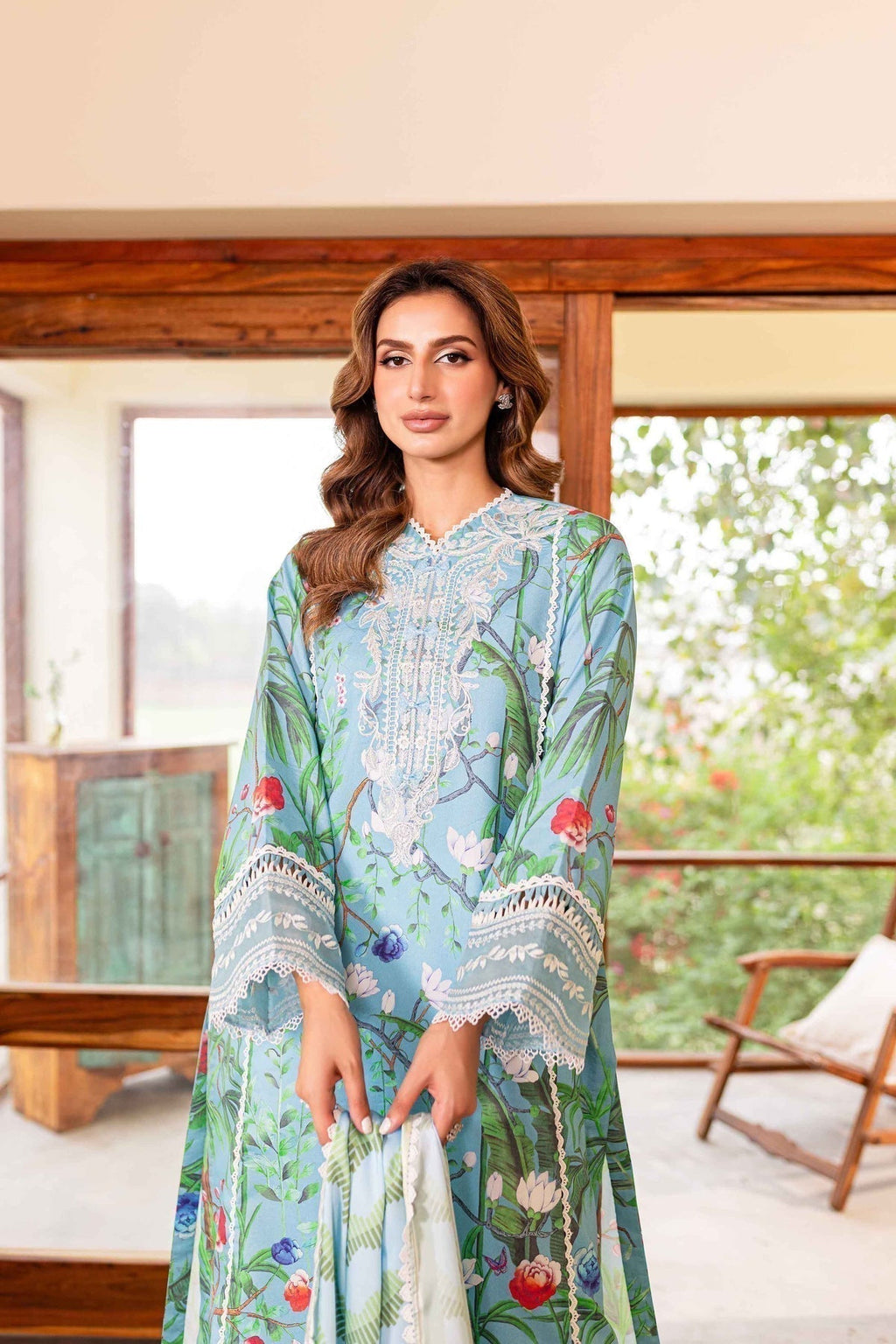 Sable Vogue | Shiree Lawn 24 | Flower Of Paradise - House Of Anaya