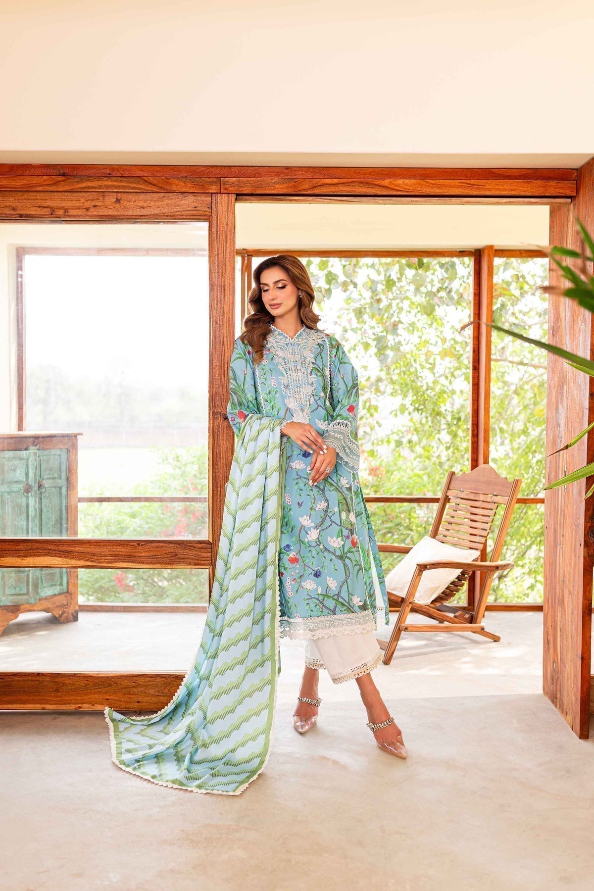 Sable Vogue | Shiree Lawn 24 | Flower Of Paradise - House Of Anaya