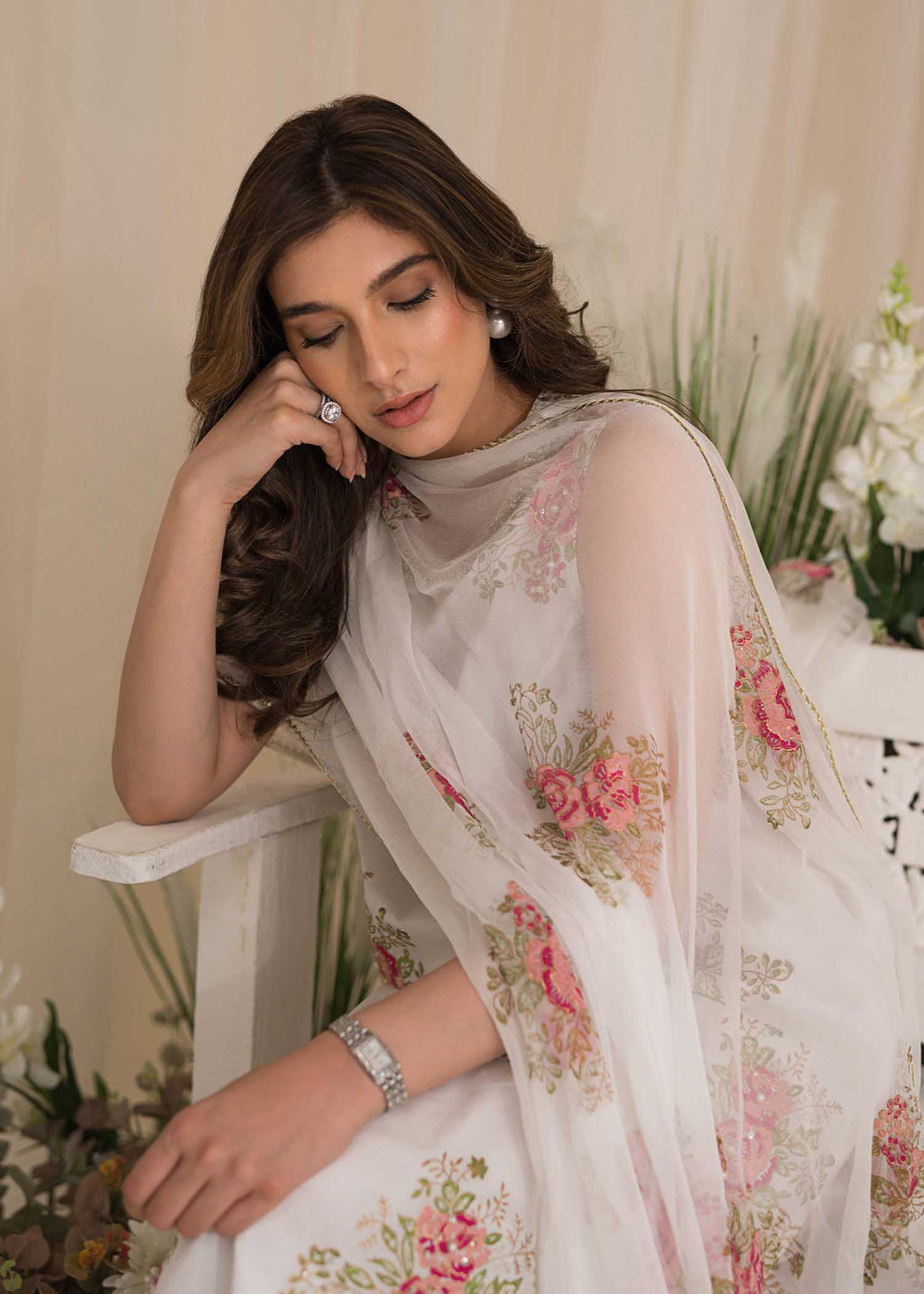 Sadaf Fawad Khan | Lyla Festive Pret | Tea Rose - House Of Anaya