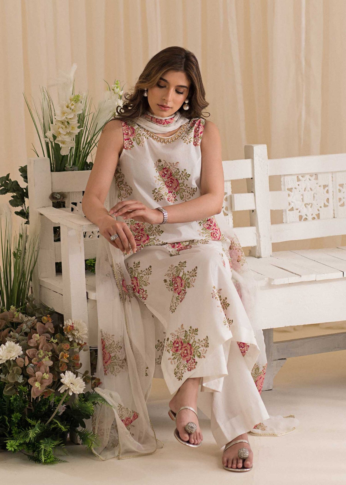 Sadaf Fawad Khan | Lyla Festive Pret | Tea Rose - House Of Anaya