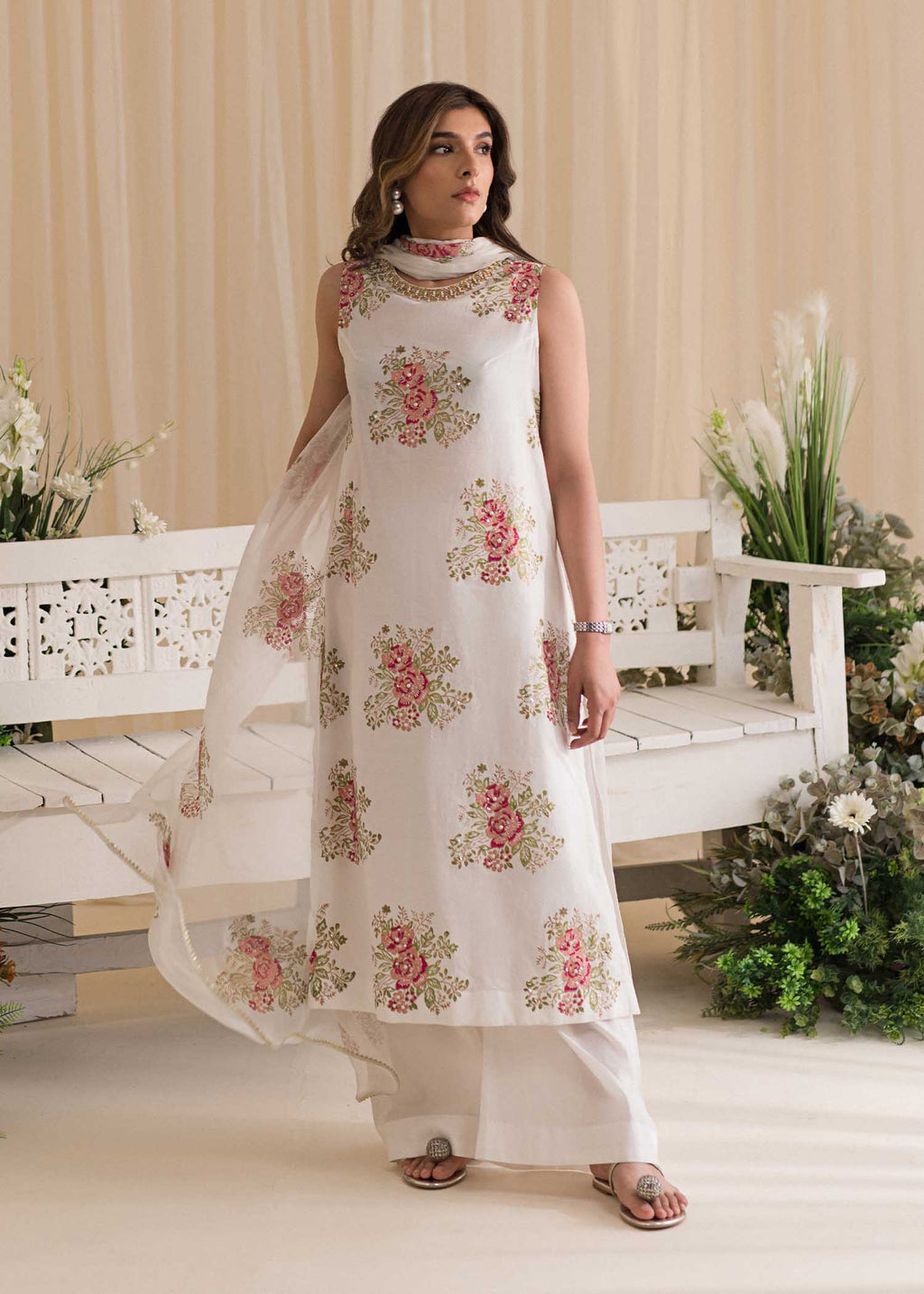 Sadaf Fawad Khan | Lyla Festive Pret | Tea Rose - House Of Anaya