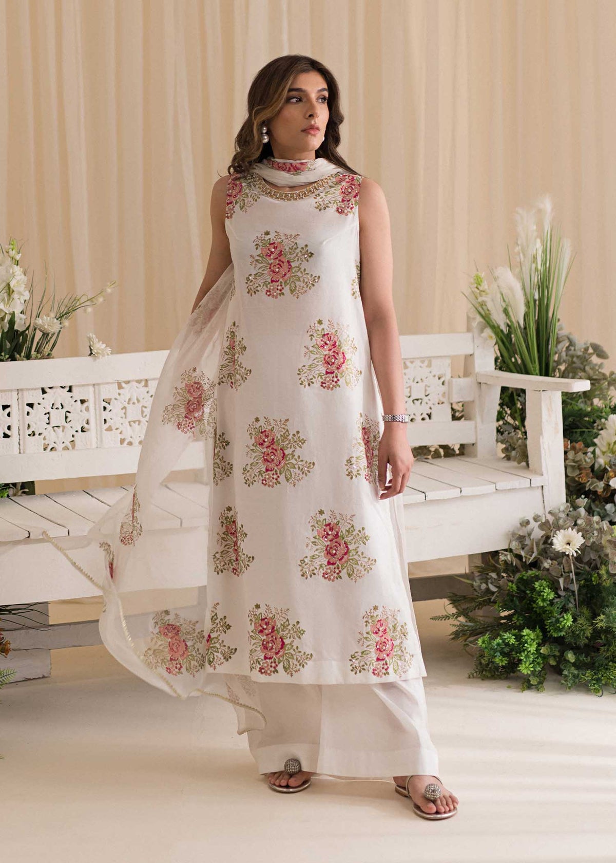Sadaf Fawad Khan | Lyla Festive Pret | Tea Rose - House Of Anaya