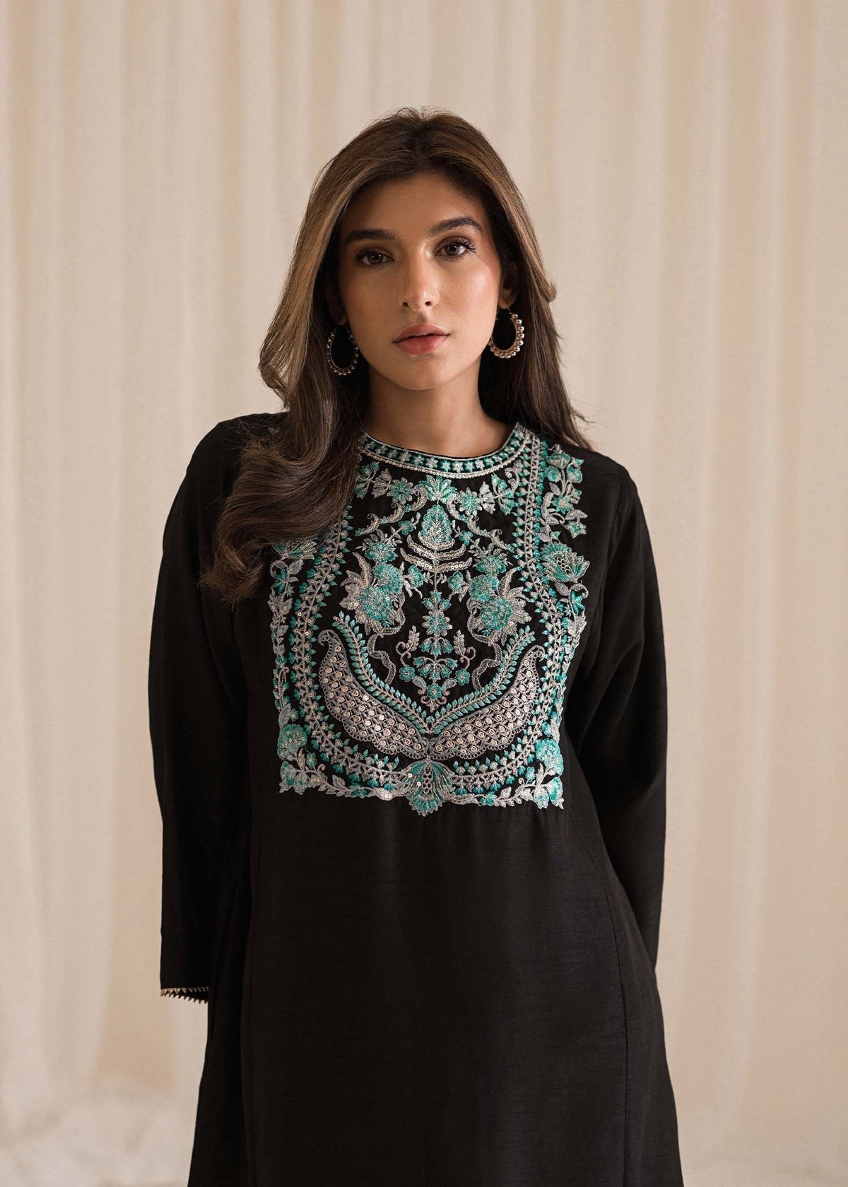 Sadaf Fawad Khan | Lyla Festive Pret | Black Pool - House Of Anaya
