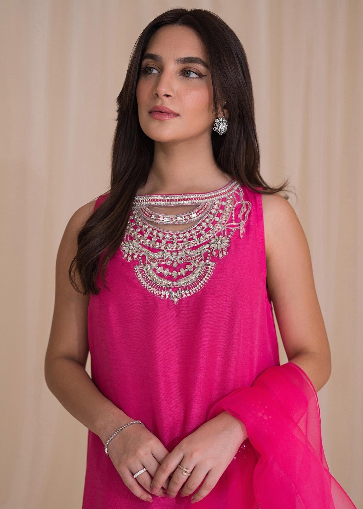Sadaf Fawad Khan | Lyla Festive Pret | Vantine Fuchsia - House Of Anaya