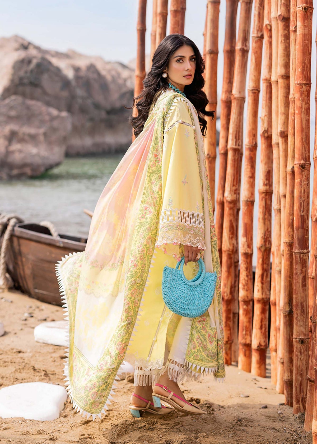 Sadaf Fawad Khan | Siraa Luxury Lawn 24| Amani (A) - House Of Anaya