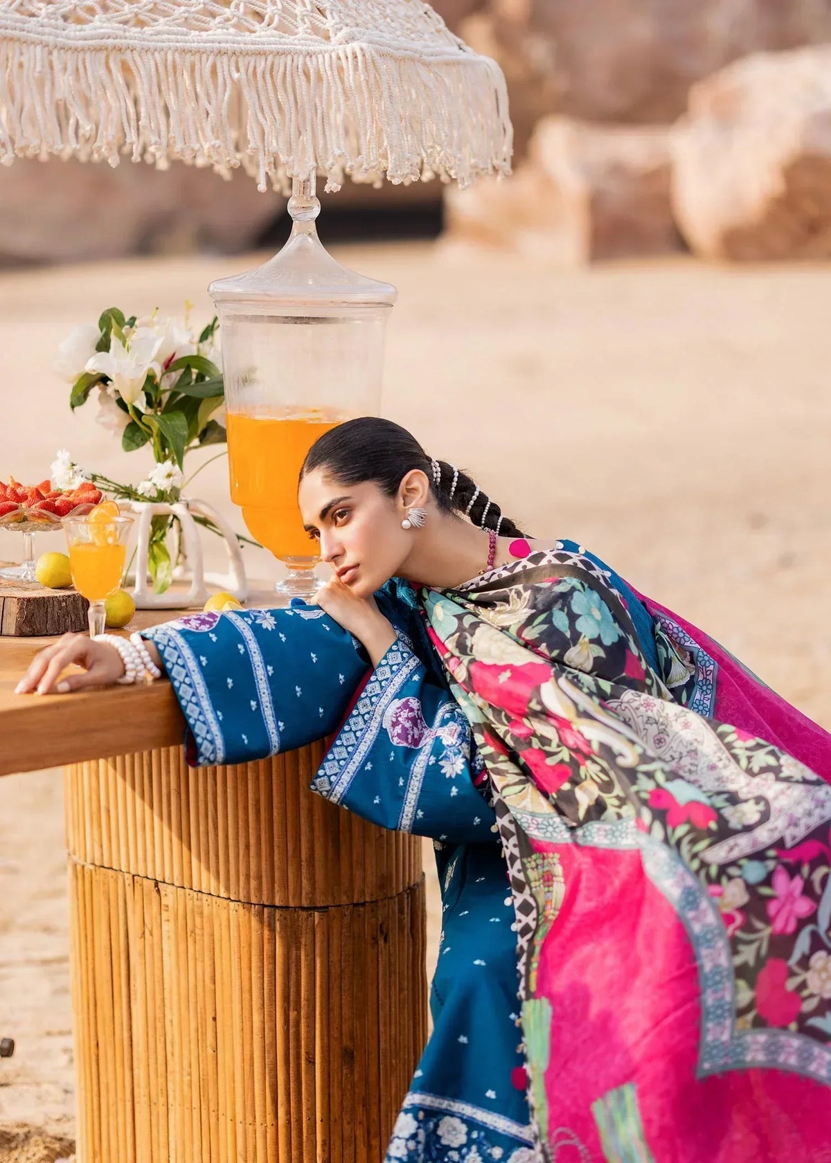 Sadaf Fawad Khan | Siraa Luxury Lawn 24| Eira (B) - House Of Anaya