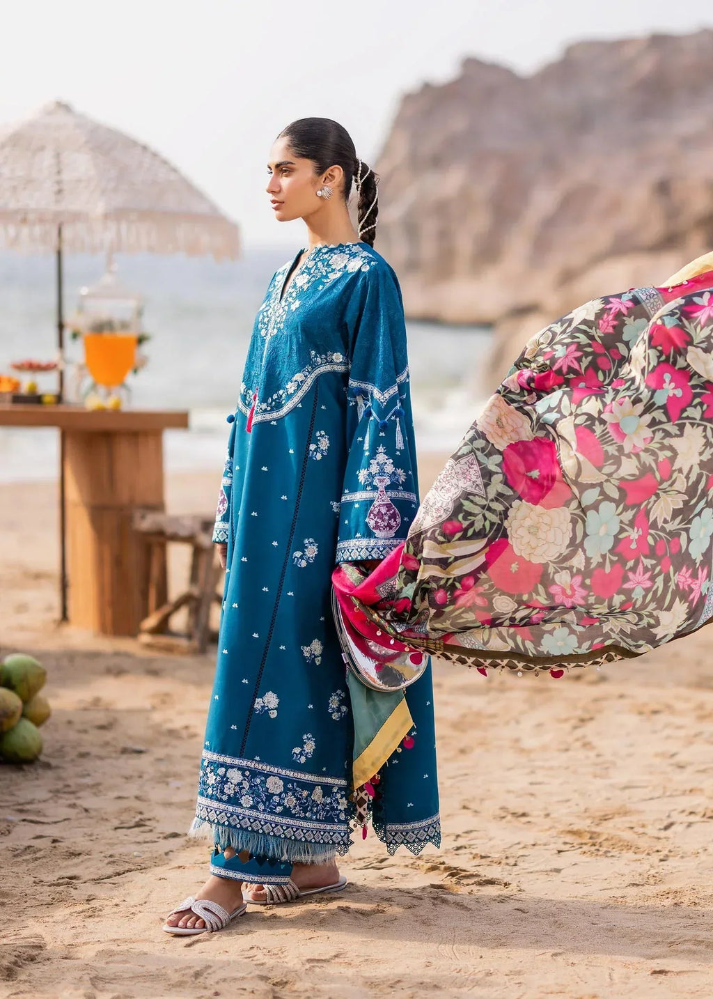 Sadaf Fawad Khan | Siraa Luxury Lawn 24| Eira (B) - House Of Anaya