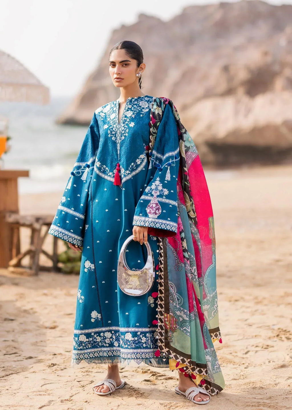 Sadaf Fawad Khan | Siraa Luxury Lawn 24| Eira (B) - House Of Anaya