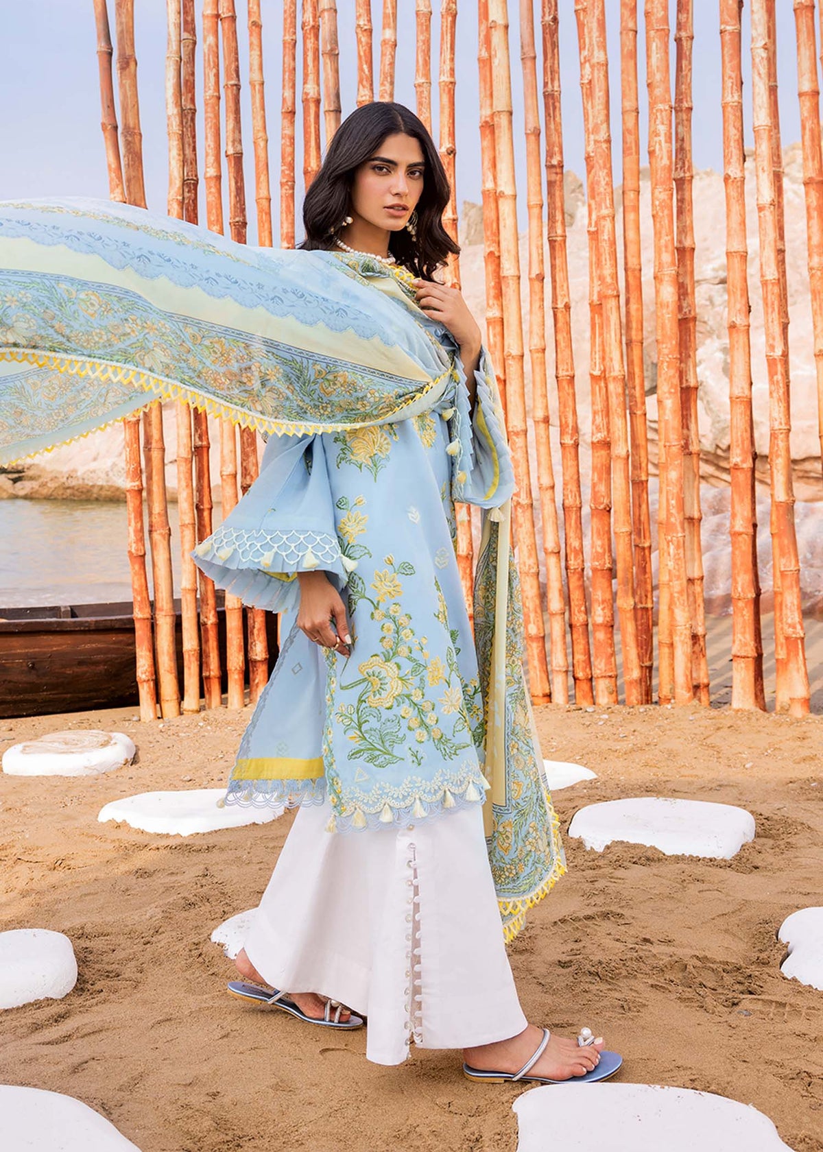 Sadaf Fawad Khan | Siraa Luxury Lawn 24| Amani (B) - House Of Anaya