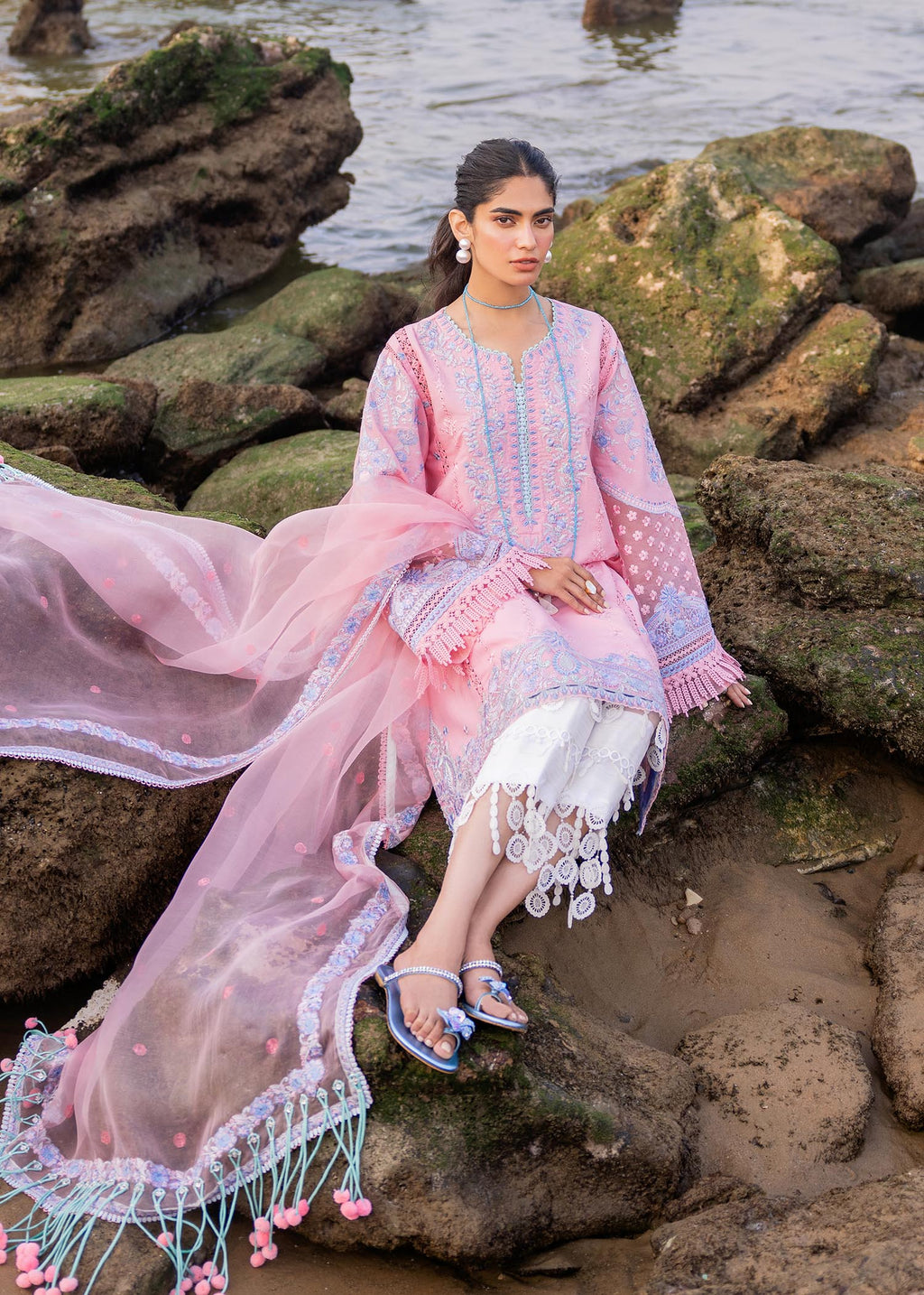 Sadaf Fawad Khan | Siraa Luxury Lawn 24| Amira (B) - House Of Anaya