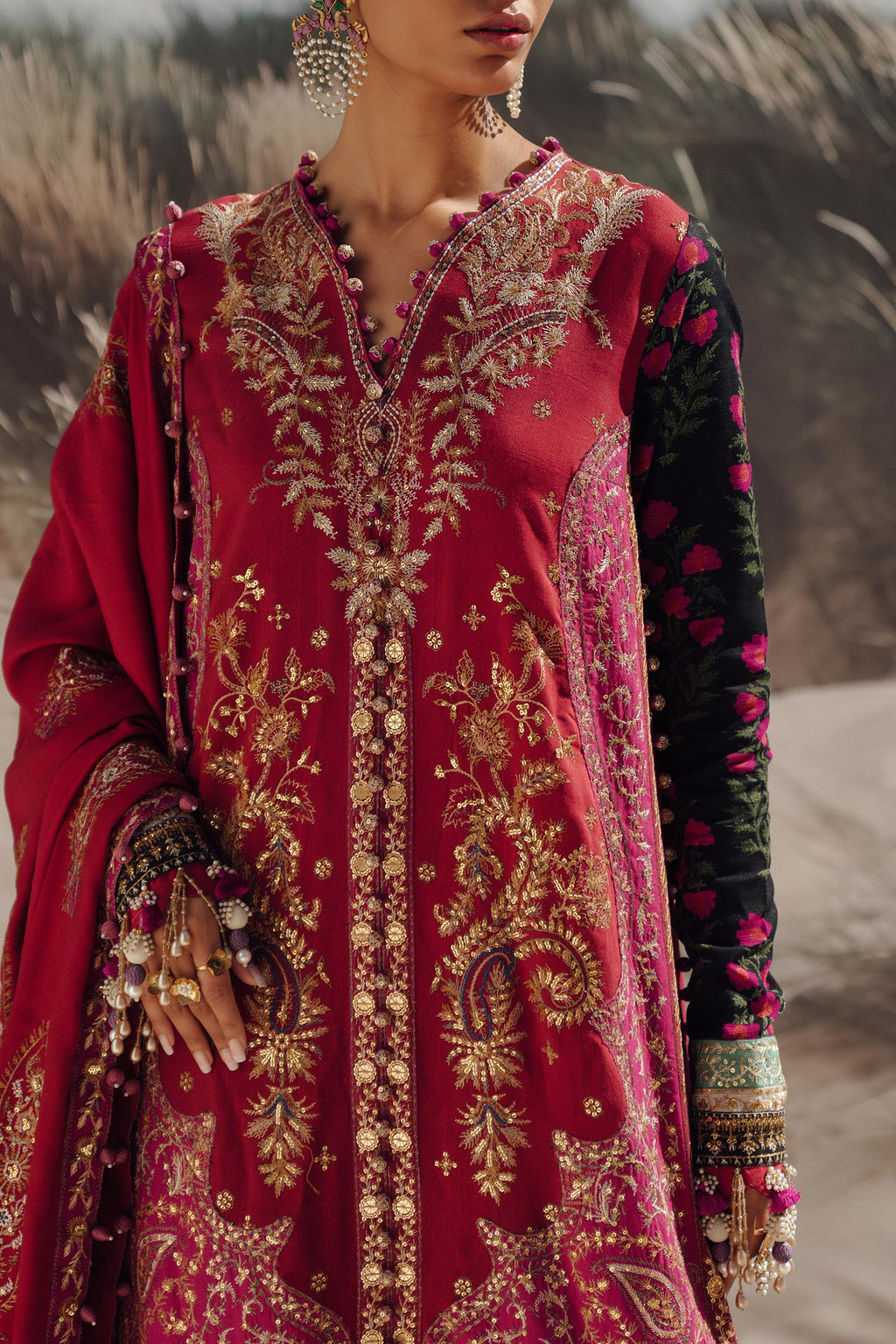 Sana Safinaz | Winter Shawl 24 | S241-002A-3CP - House Of Anaya