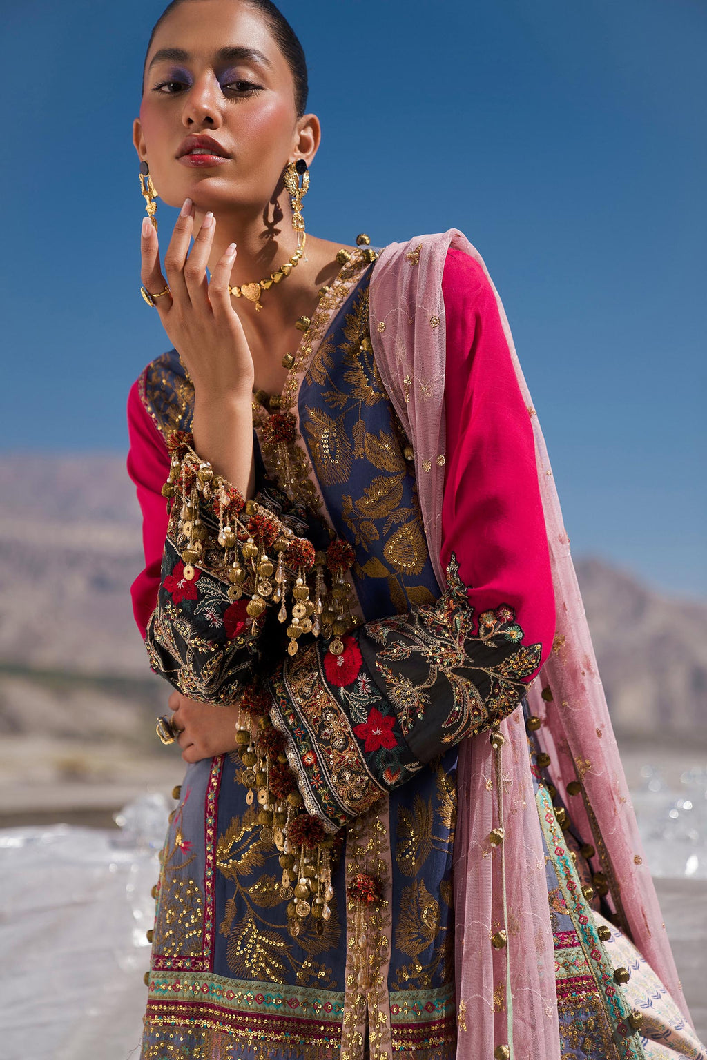 Sana Safinaz | Winter Shawl 24 | S241-004B-3CP - House Of Anaya