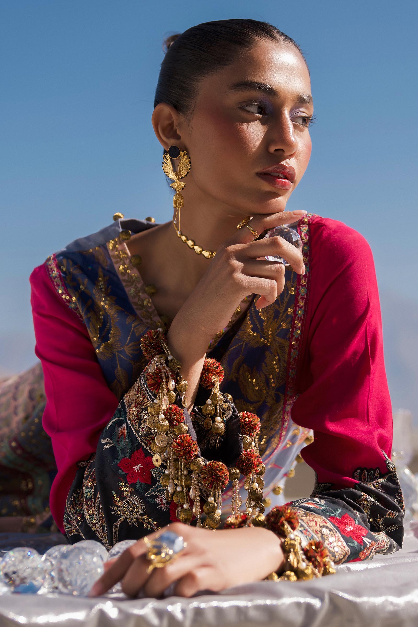 Sana Safinaz | Winter Shawl 24 | S241-004B-3CP - House Of Anaya