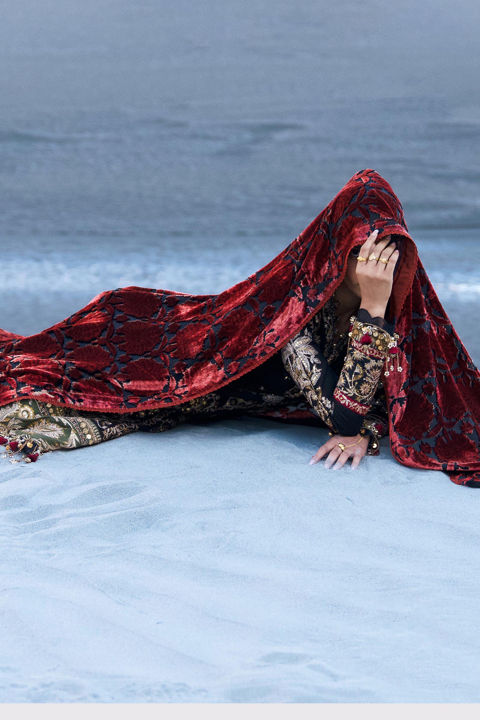 Sana Safinaz | Winter Shawl 24 | S241-001A-3CP - House Of Anaya