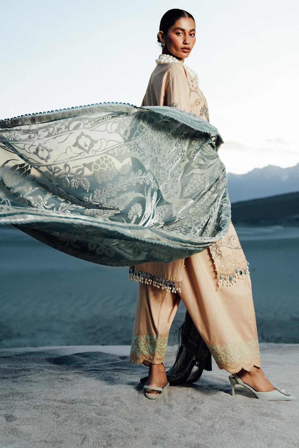 Sana Safinaz | Winter Shawl 24 | S241-005B-3CP - House Of Anaya