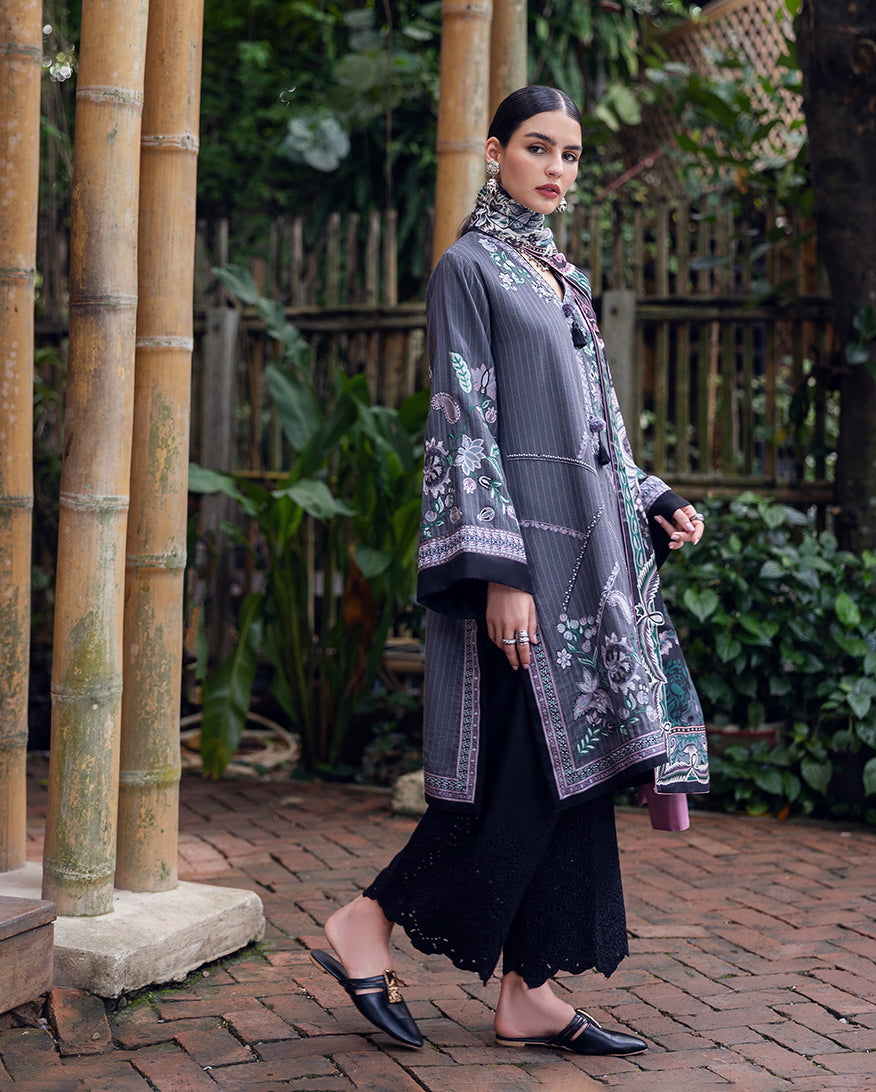 Mushq | Hemline Karandi | Silver Mist