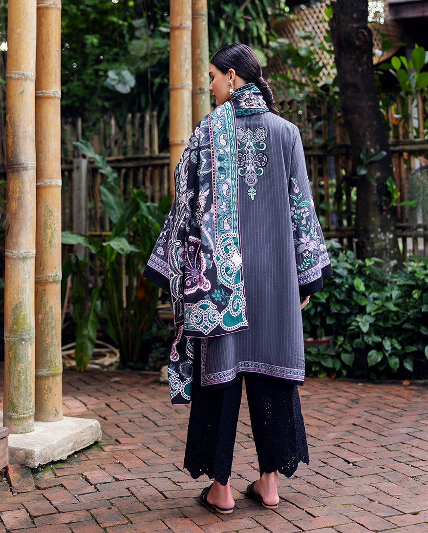 Mushq | Hemline Karandi | Silver Mist