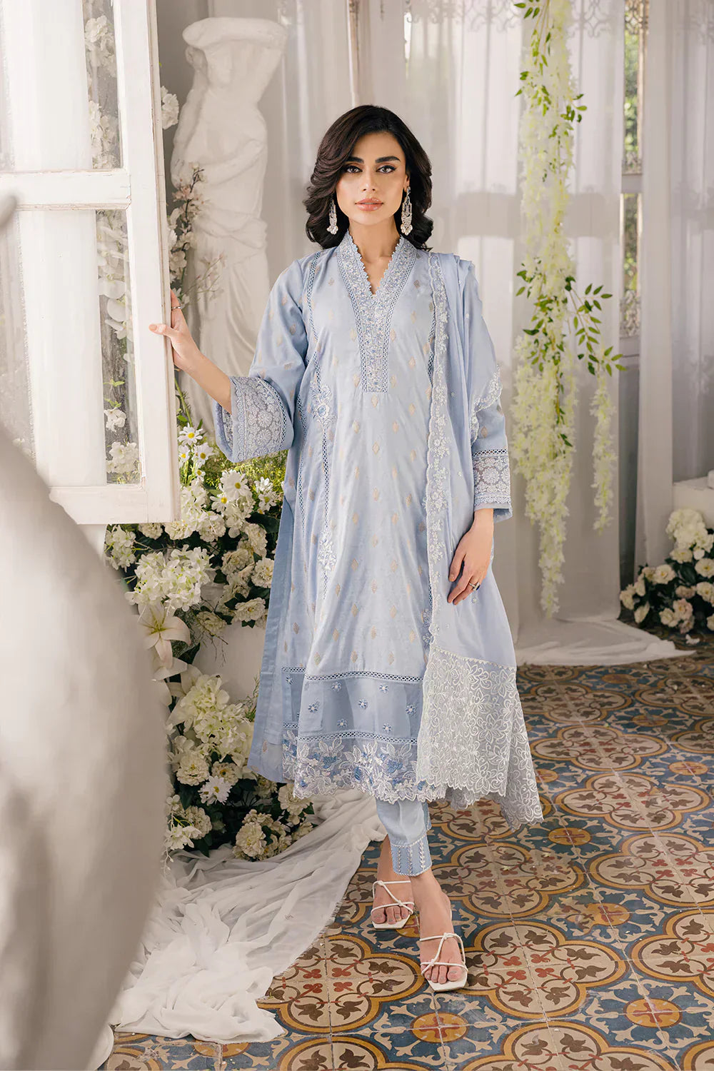 Azure | Ensembles Embroidered Formals | Slate Symphony - Riwayat-e-Khas