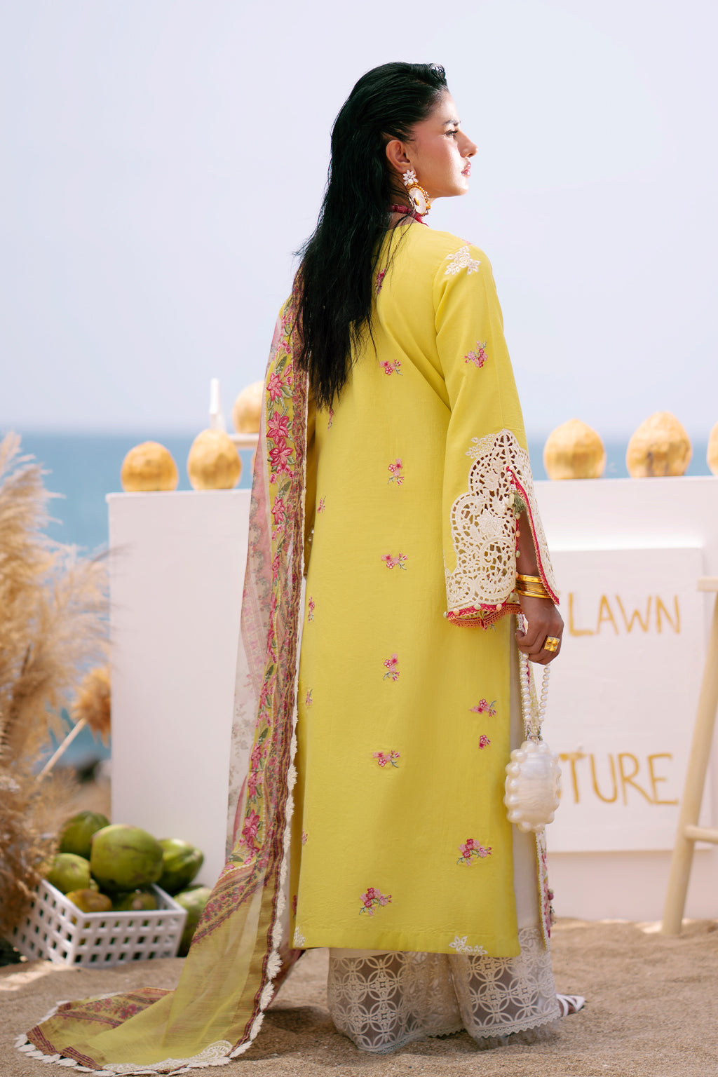 AJR Couture | Dastan Luxury Lawn 25 | Sunset - Riwayat-e-Khas