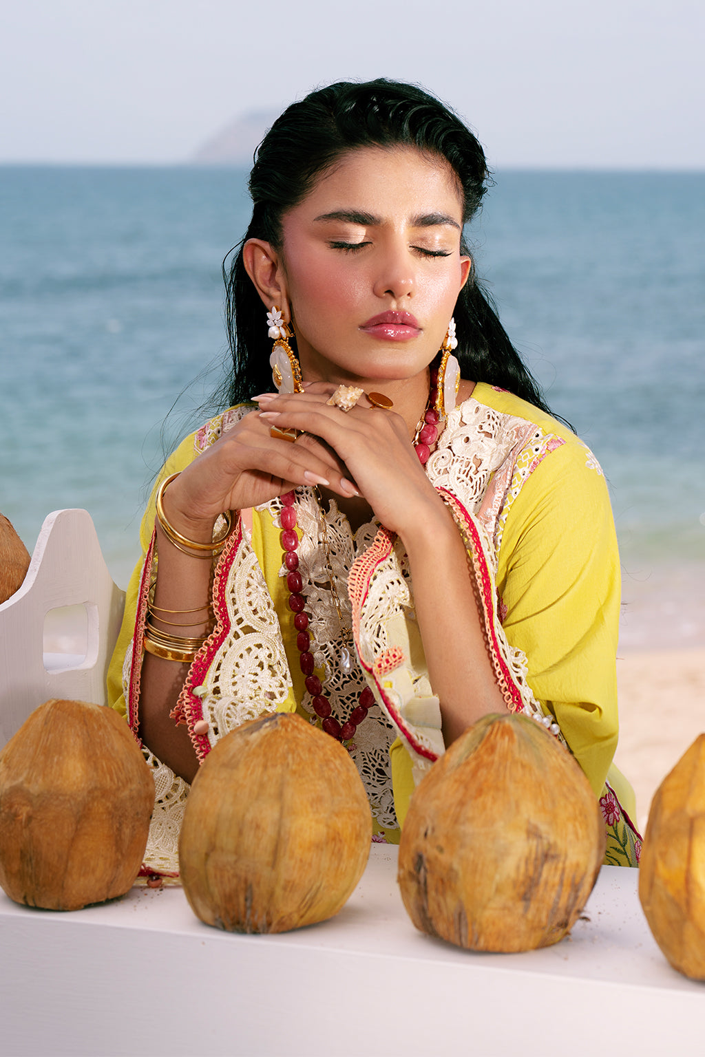 AJR Couture | Dastan Luxury Lawn 25 | Sunset - Riwayat-e-Khas