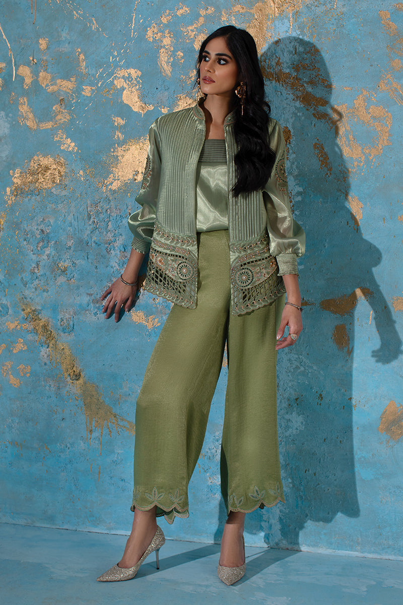 Wardha Saleem | Luxury Pret Fusion Wear | CHANTAL - JACKET SET (3 PC) - Riwayat-e-Khas
