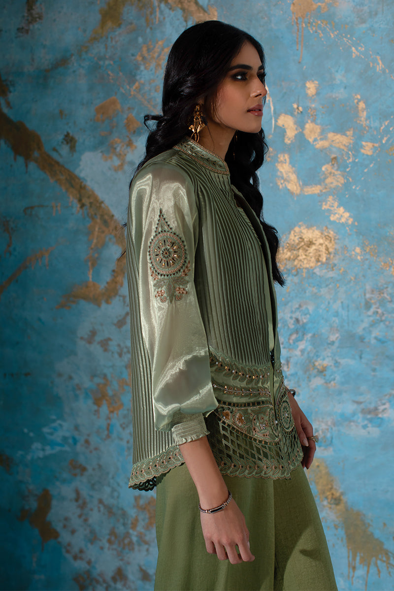 Wardha Saleem | Luxury Pret Fusion Wear | CHANTAL - JACKET SET (3 PC) - Riwayat-e-Khas