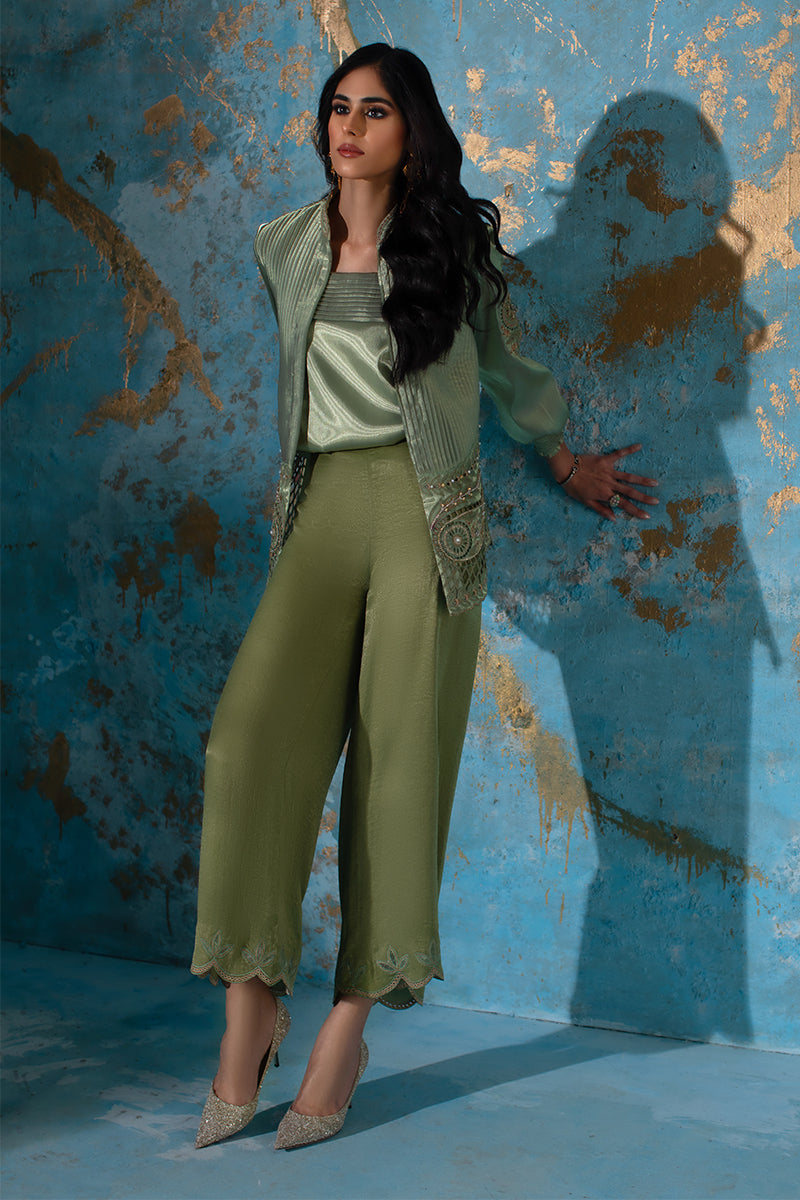 Wardha Saleem | Luxury Pret Fusion Wear | CHANTAL - JACKET SET (3 PC) - Riwayat-e-Khas