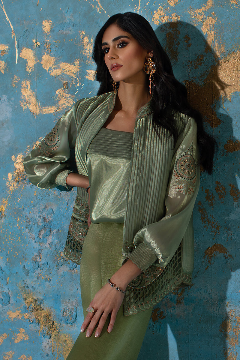 Wardha Saleem | Luxury Pret Fusion Wear | CHANTAL - JACKET SET (3 PC) - Riwayat-e-Khas