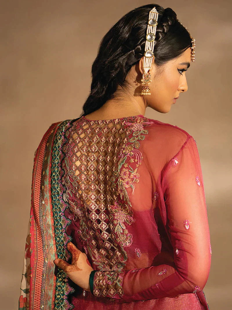 Nayab by Myeesha Embroidered Net Unstitched 3Pc Suit MF23-08 Teermeeri - Riwayat-e-khas