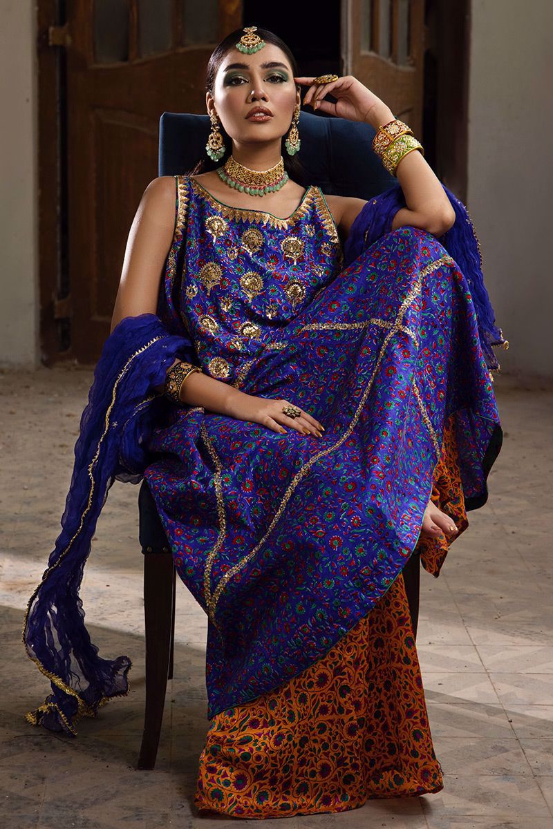 The Pink Tree Company | Wedding Wear | COBALT BLUE - Riwayat-e-Khas