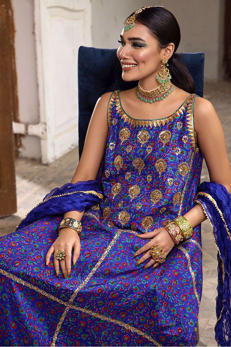The Pink Tree Company | Wedding Wear | COBALT BLUE - Riwayat-e-Khas