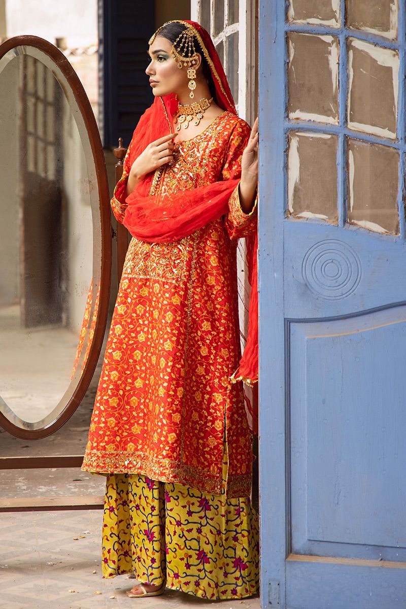 The Pink Tree Company | Wedding Wear | TANGERINE IN RED - Riwayat-e-Khas