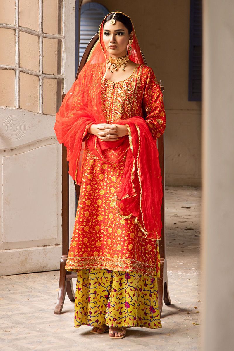 The Pink Tree Company | Wedding Wear | TANGERINE IN RED - Riwayat-e-Khas