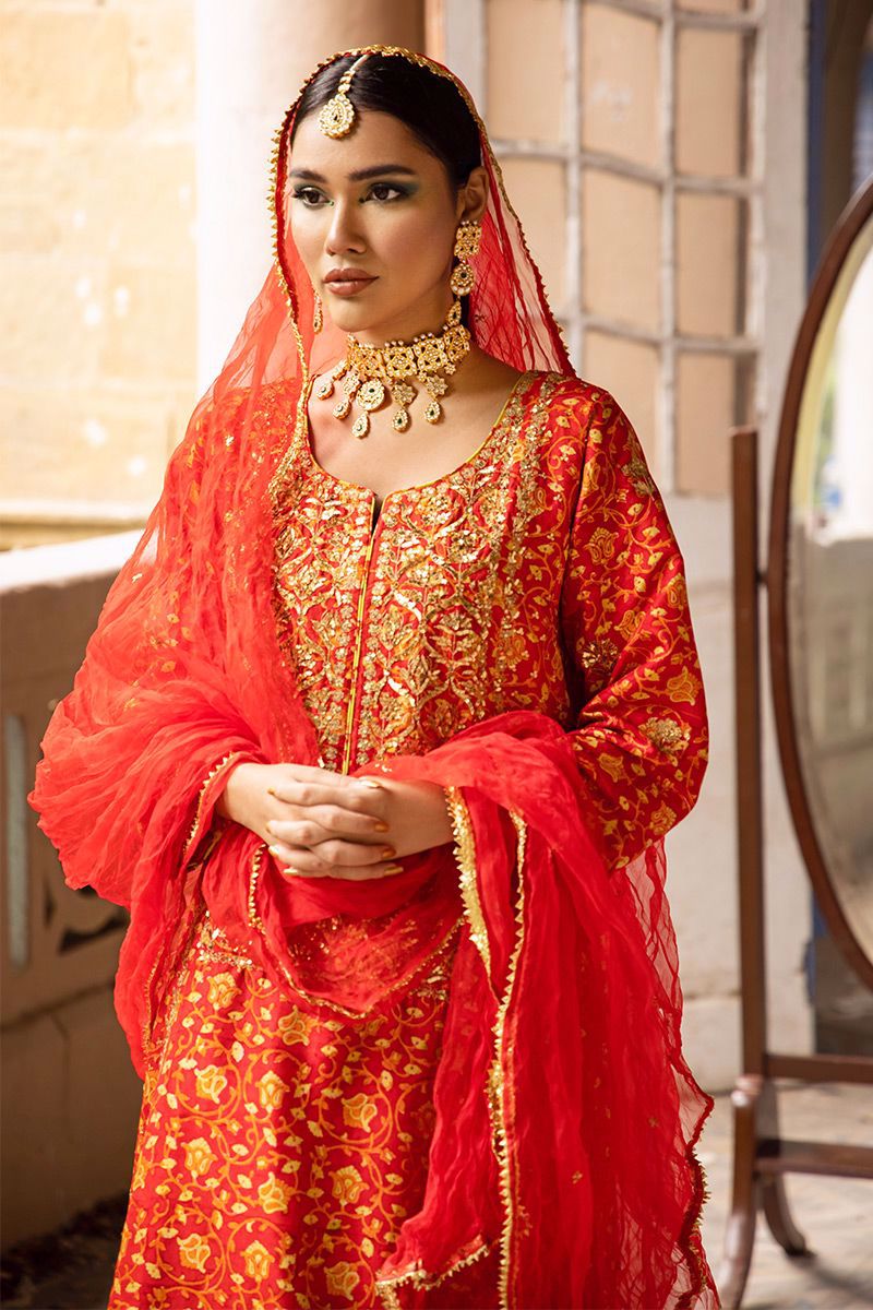 The Pink Tree Company | Wedding Wear | TANGERINE IN RED - Riwayat-e-Khas