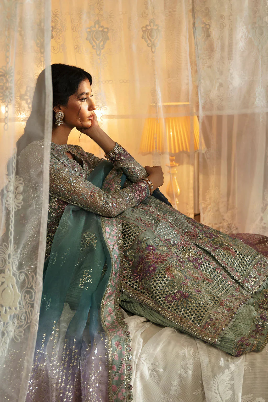 Hayat by Afrozeh Embroidered Organza 3Pc Suit AFH-24-10 TARA
